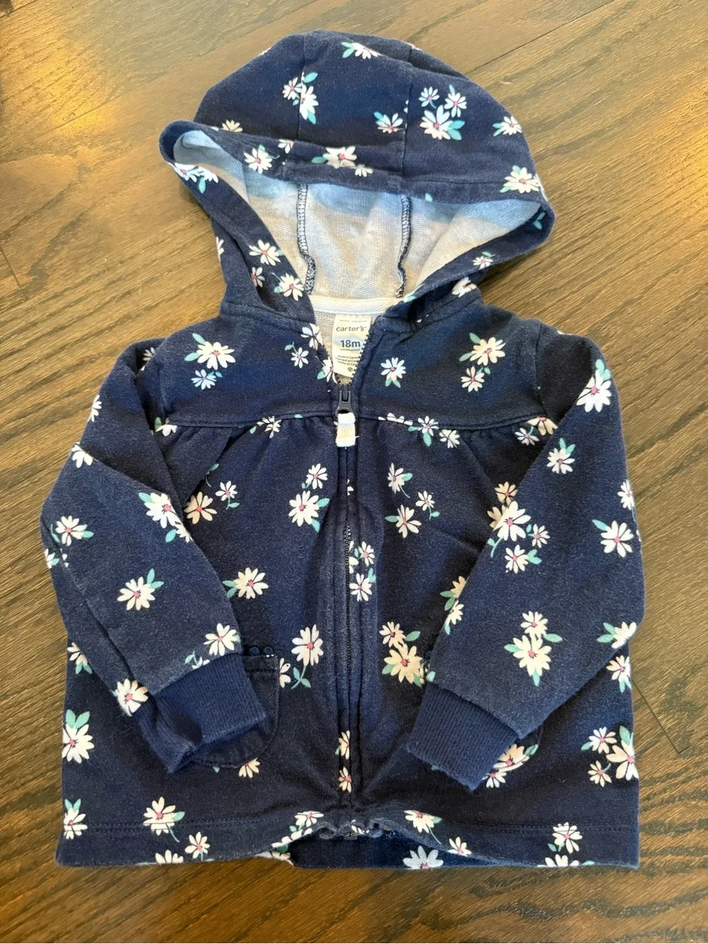 18 Month Floral Zip Up Sweater